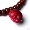 N4920b collier homme perles bois tête de mort rouge