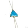 N4921a chaine de corps argent massif et triangle turquoise