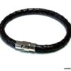 N4930 bracelet cordon cuir tressé fermoir aimanté acier inoxydable