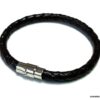 N4930b bracelet cordon cuir tressé fermoir aimanté acier inoxydable