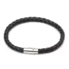 N4930B Bracelet cuir tressé homme fermoir acier aimanté - Bijoux Bracelets en ligne Ninanina