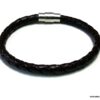 N4930c bracelet cordon cuir tressé fermoir aimanté acier inoxydable