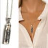 N4943 Pendentif urne funéraire Argent 925 massif - Collier artisanal - Bijoux colliers funéraires en ligne Ninanina
