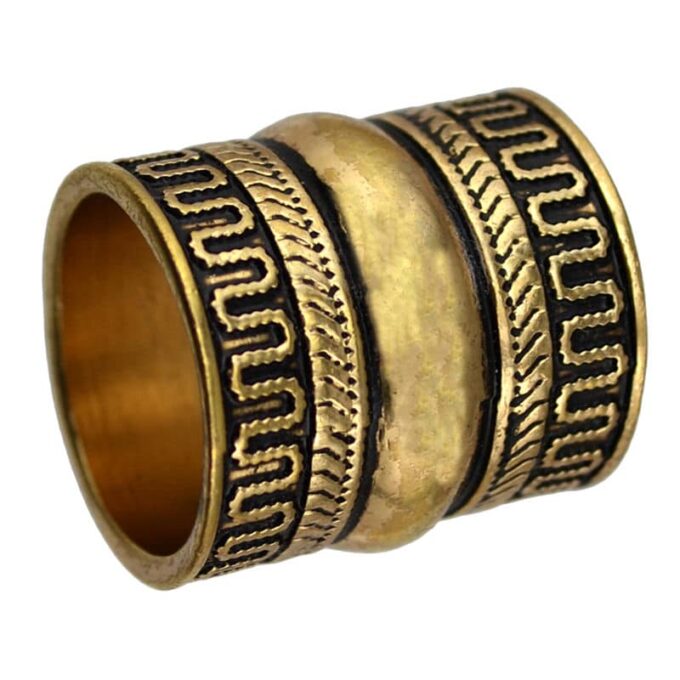 N4962a bague large boho métal doré