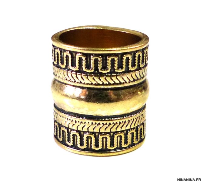 N4962bis bague large bohème métal doré