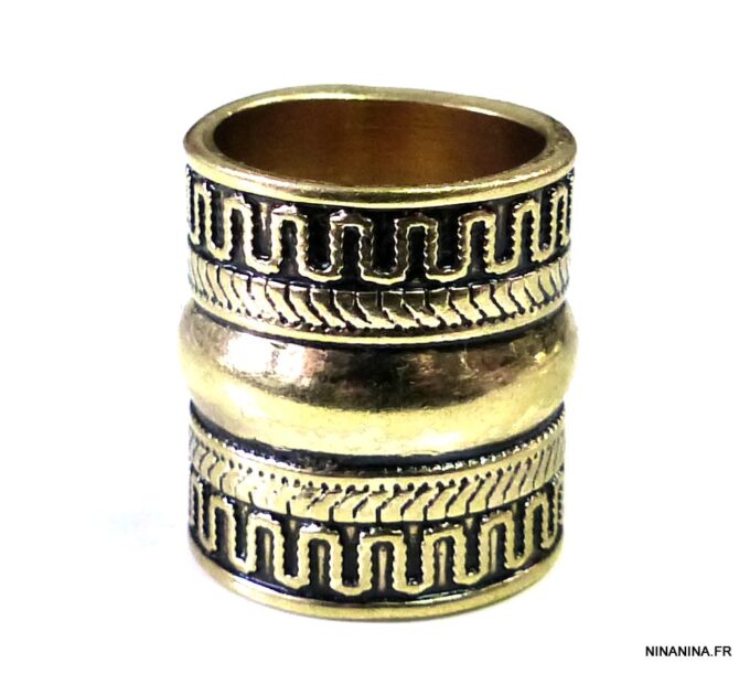 N4962bisc bague large bohème métal doré