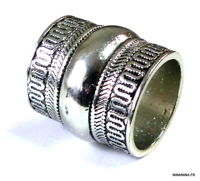 N4963a bague large bohème métal argent