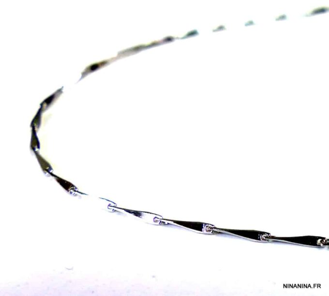 N4964f Chaine de cheville maille fantaisie Argent 925 massif - Bijoux de pied en ligne Ninanina