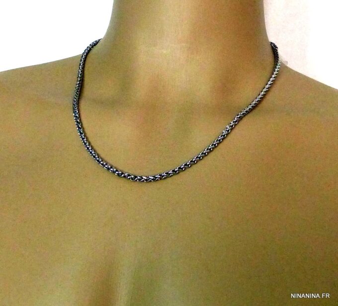 N4967d Chaine acier inoxydable maille torsadée