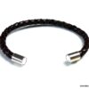 N4970a bracelet cuir tressé fermoir argent massif aimanté