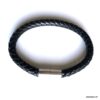 N4970b Bracelet cuir tressé homme luxe fermoir Argent 925 - Bijoux Bracelets en ligne Ninanina