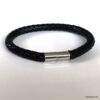 N4970d Bracelet cuir tressé homme luxe fermoir Argent 925 - Bijoux Bracelets en ligne Ninanina