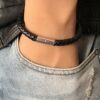 N4970e Bracelet cuir tressé homme luxe fermoir Argent 925 - Bijoux Bracelets en ligne Ninanina