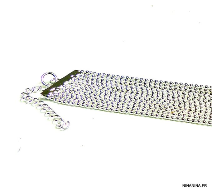 N4987b bracelet multi chainettes boules plaqué argent