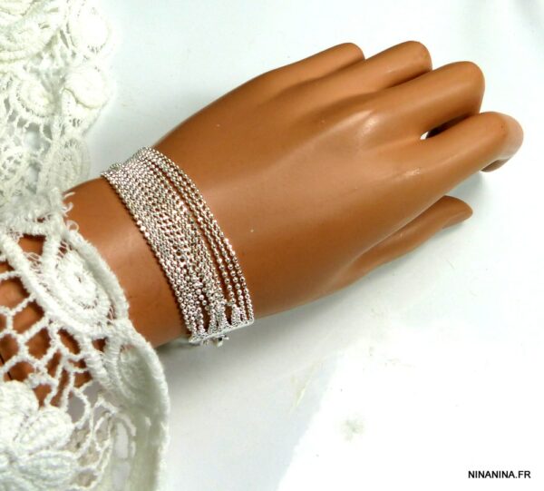 Bracelet Manchette Doré Bracelet Jonc Clou Love Strass Or