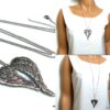N4992 collier log sautoir aile d'ange acier inoxydable