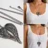 N4992 Collier long fantaisie pendentif ailes d'ange - sautoir femme - Bijoux colliers femmes en ligne Ninanina