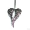 N4992c collier long sautoir aile d'ange acier inoxydable