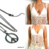 N4993 collier long sautoir peace acier inoxydable