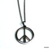 N4993a collier long sautoir peace acier inoxydable