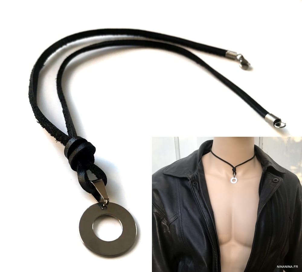 Collier et pendentif Cochon en Obsidienne Noire | Greenweez