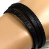 N4998D Bracelet cuir 3 tours personnalisé coordonnées position GPS
