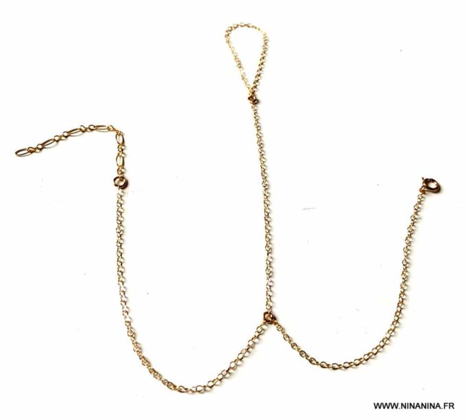 N5001 Parure de main plaqué or – bracelet bague femme doré - Bijoux Bracelets en ligne Ninanina