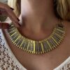 N5004a Collier Plastron Doré Ras de Cou Or Pour Femme - Bijoux Colliers Plastrons Ethniques en ligne Ninanina