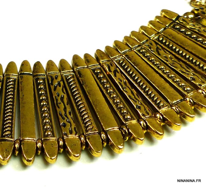 N5004B Collier plastron métal doré