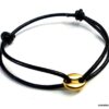 N5006 bracelet cordon cuir grain de café acier inoxydable doré
