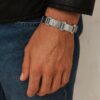 N5007b Bracelet Triskel Homme Maillon Large Acier Inoxydable Argenté - Bijoux Bracelets hommes celtiques en ligne Ninanina