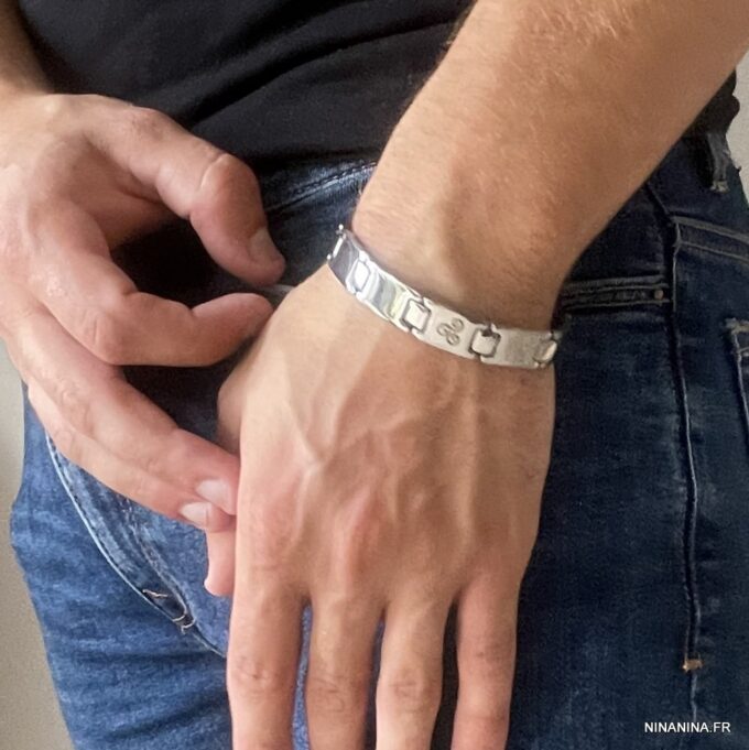 N5007k Bracelet triskel homme acier inoxydable maillon large - Bijoux Bracelets Hommes en ligne Ninanina