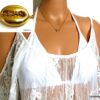 N5014 collier grain de café acier inoxydable doré