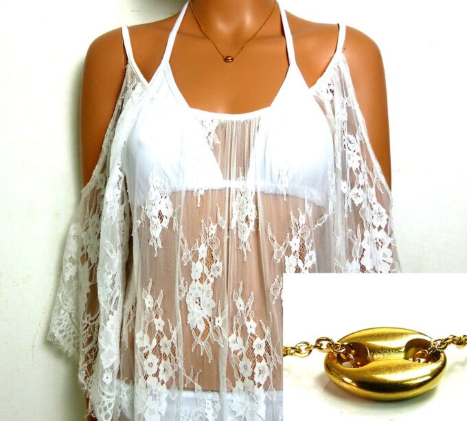 N5014b collier grain de café acier inoxydable doré