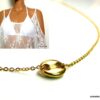 N5014d collier grain de café acier inoxydable doré