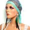 N5022A boucles d'oreilles plumes turquoises