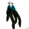N5022E boucles d'oreilles plumes turquoises