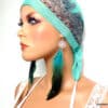 N5022H boucles d'oreilles plumes turquoises
