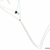 N5025b Collier long plume argent massif et lapis lazzuli