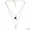 N5025d Collier long plume argent massif et lapis lazzuli