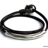 N5030 Bracelet cordon cuir 2 tours perle tube zamak