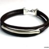 N5031 Bracelet cordon cuir perle tube zamak