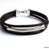 N5031a Bracelet cordon cuir perle tube zamak