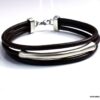 N5031b Bracelet cordon cuir perle tube zamak
