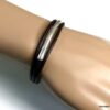 N5031d Bracelet cordon cuir perle tube zamak