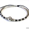 N5032 bracelet cordon bohème métal argenté