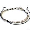 N5032b bracelet cordon bohème métal argenté