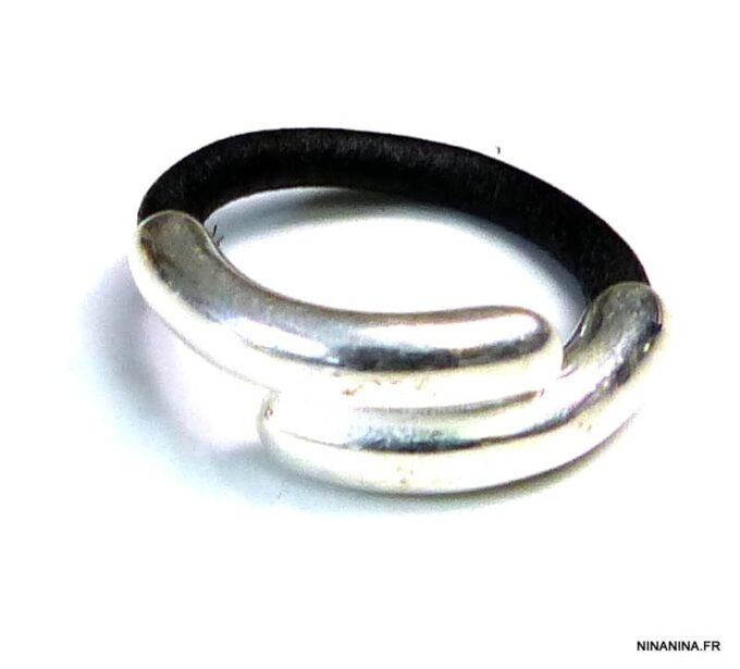 N5036a bague cordon cuir zamak