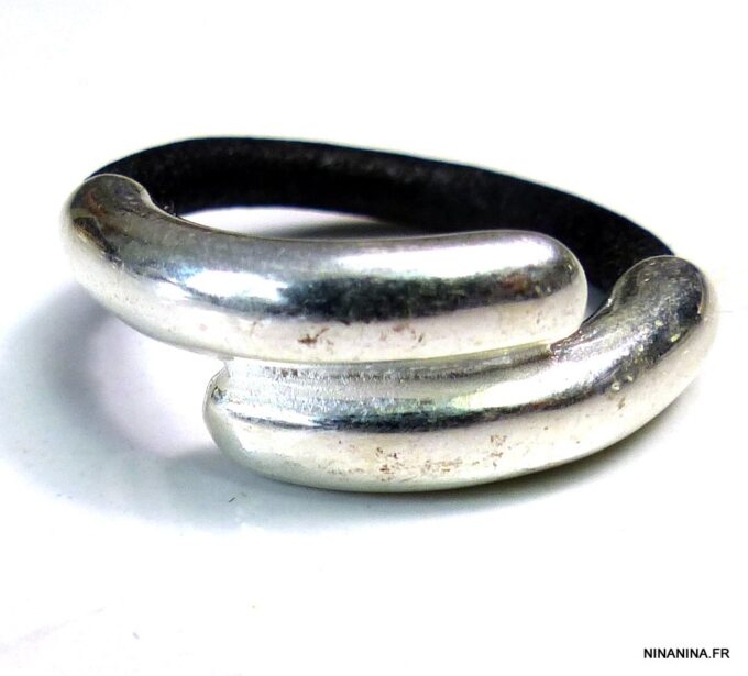 N5036b bague cordon cuir zamak
