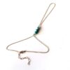 N5037y Bracelet bague plaqué or – Chaine de main turquoise véritable - Bijoux Bracelets en ligne Ninanina